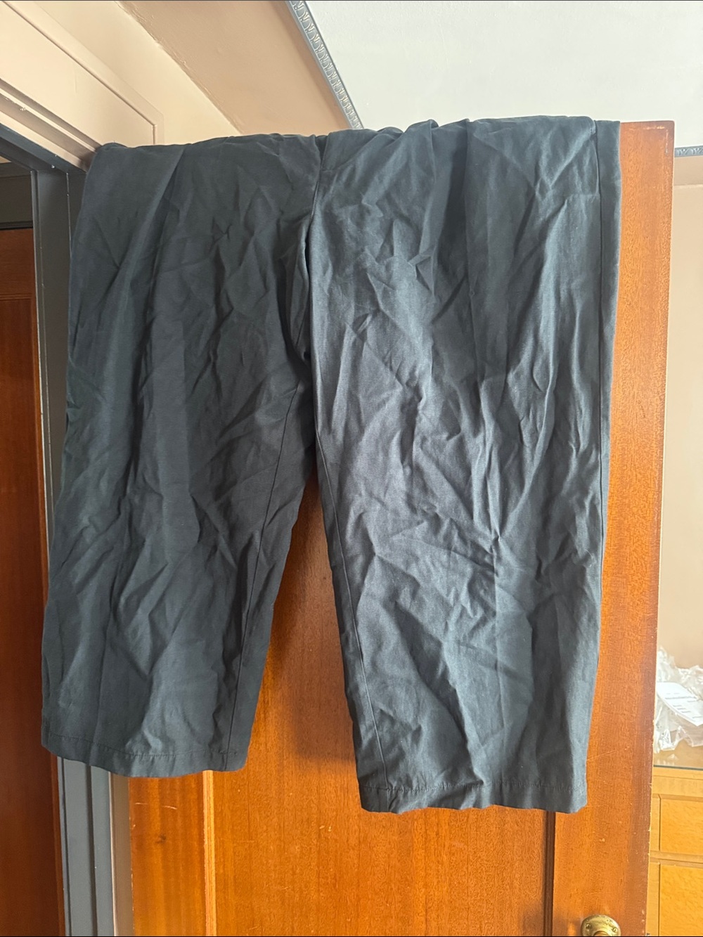 Madewell Black Wide-Leg Trousers Cropped